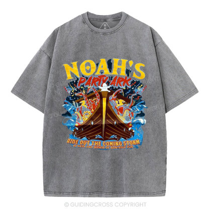Noah's Party Ark Christian Washed T-Shirt
