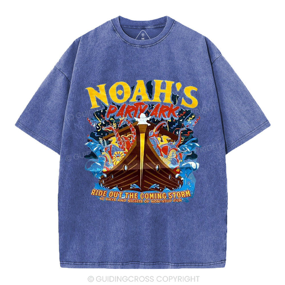 Noah's Party Ark Christian Washed T-Shirt