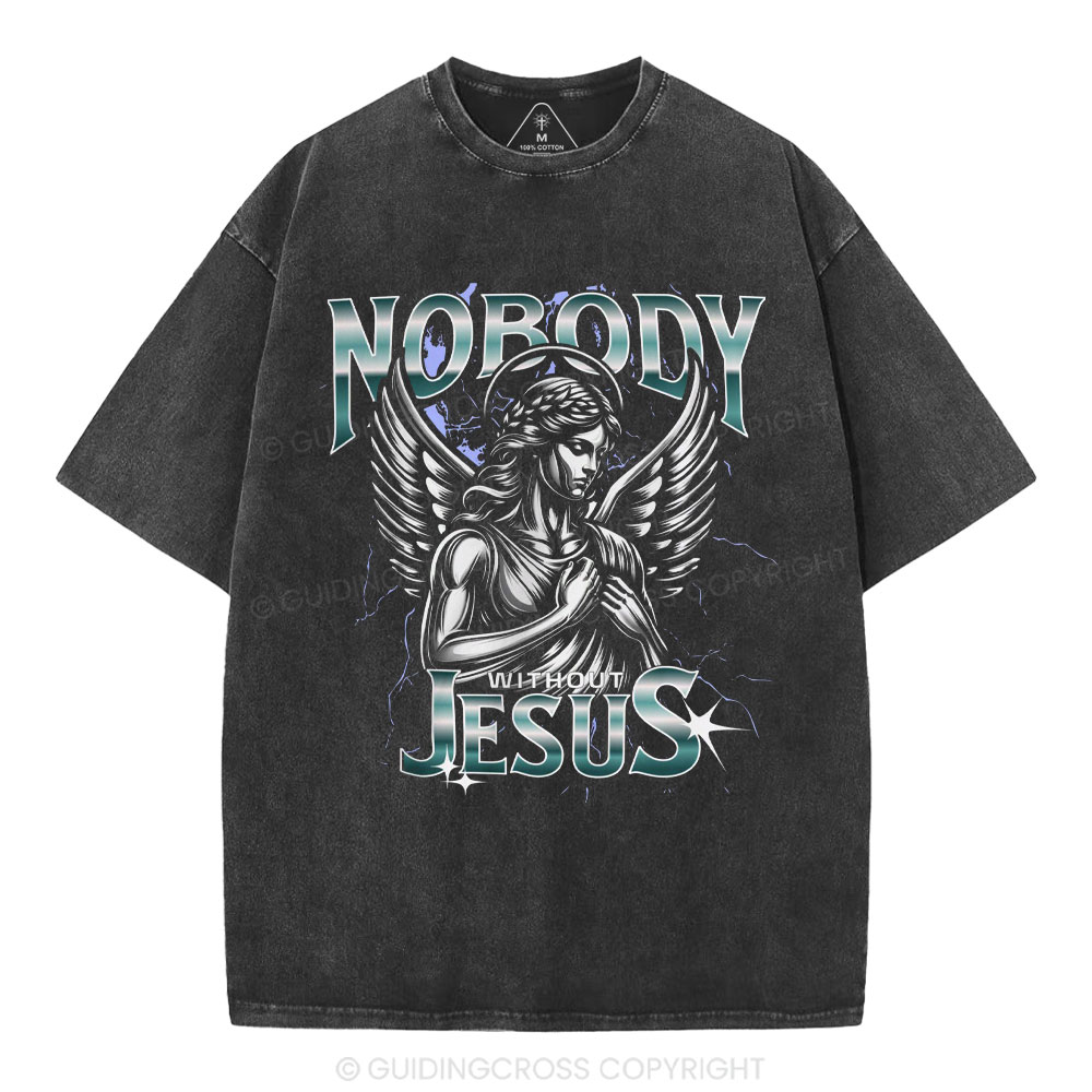 Nobody Without Jesus Christian Washed T-Shirt