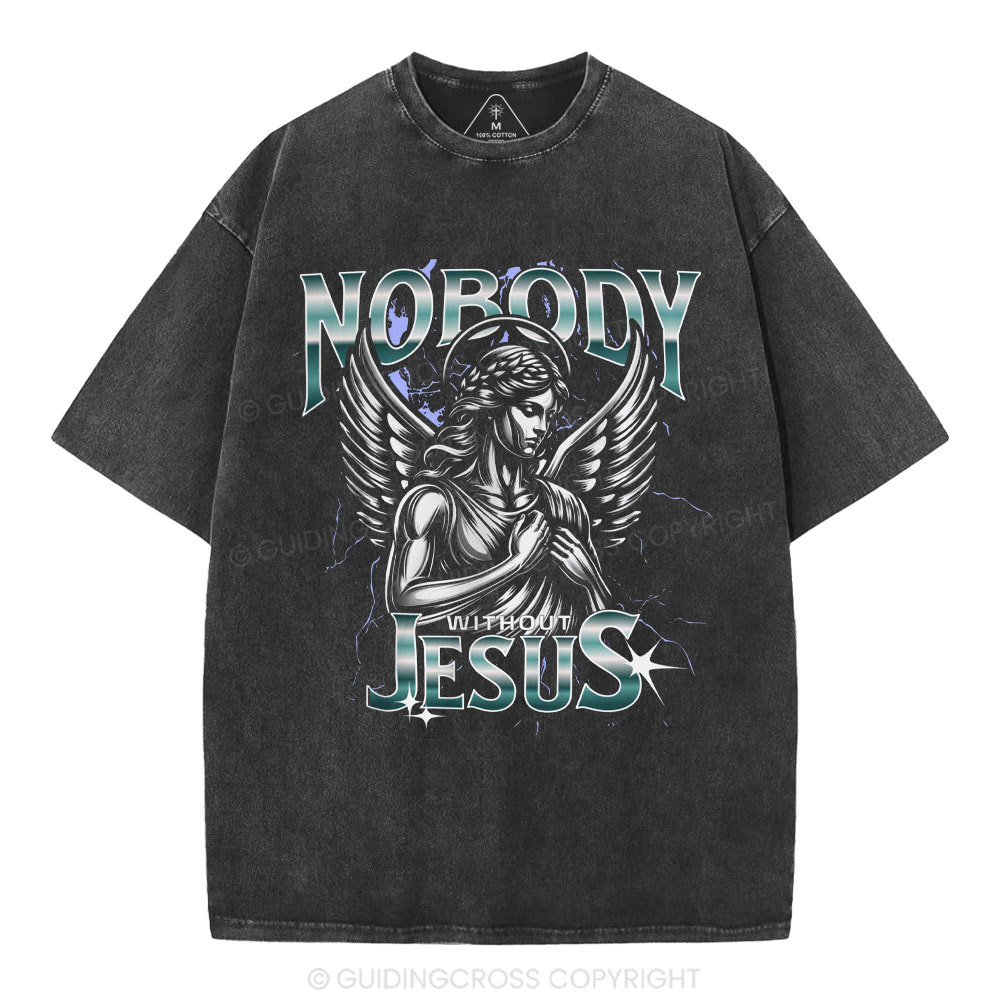 Nobody Without Jesus Christian Washed T-Shirt