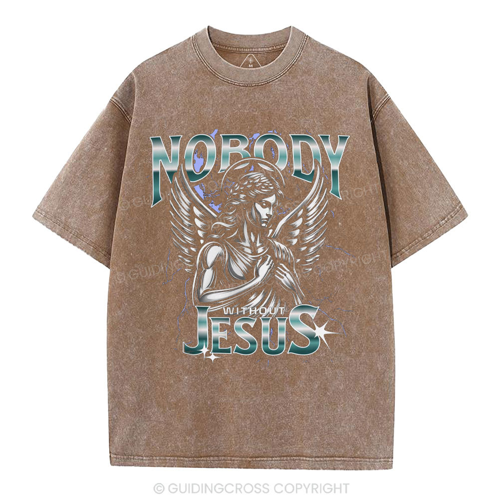 Nobody Without Jesus Christian Washed T-Shirt