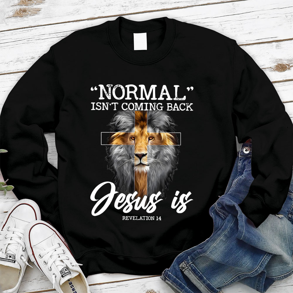 Normal Isn't Coming Back Jesus Is Lion Sweatshirt
