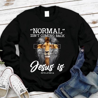 Normal Isn't Coming Back Jesus Is Lion Sweatshirt