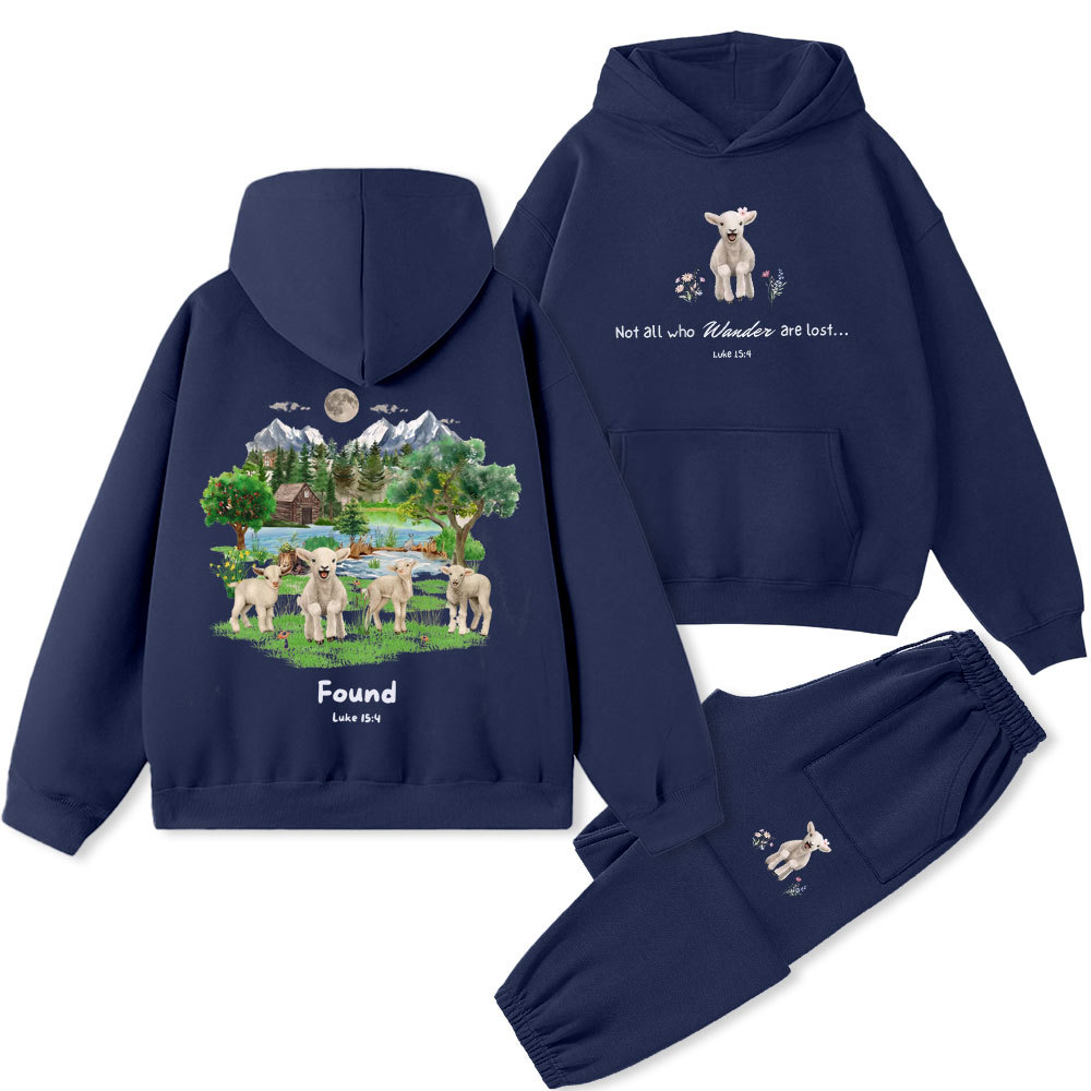 Not All Who Wander Are Lost Christian Premium Fleece Hoodie Set