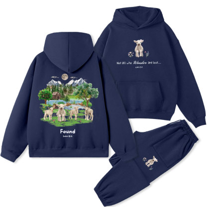 Not All Who Wander Are Lost Christian Premium Fleece Hoodie Set