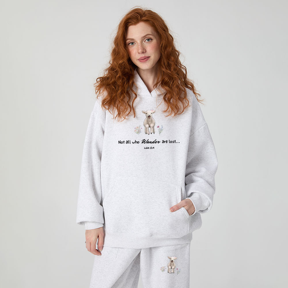 Not All Who Wander Are Lost Christian Premium Fleece Hoodie Set
