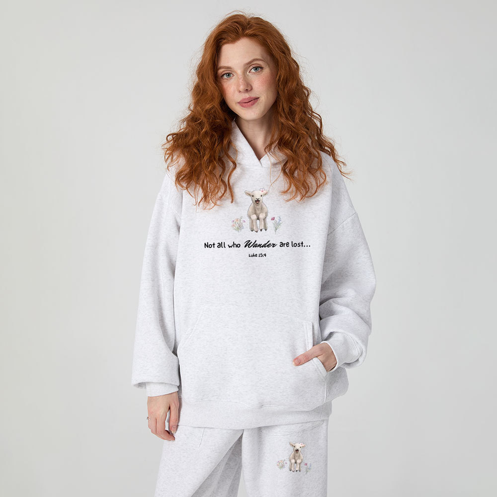 Not All Who Wander Are Lost Christian Premium Fleece Hoodie Set