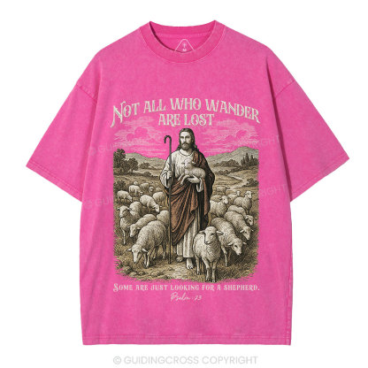 Not All Who Wander Are Lost Christian Washed T-Shirt