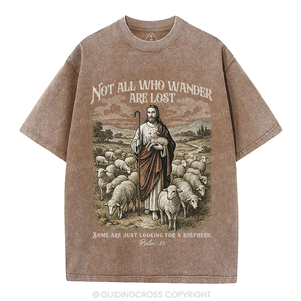 Not All Who Wander Are Lost Christian Washed T-Shirt Sale - GuidingCross