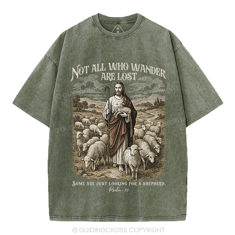 Not All Who Wander Are Lost Christian Washed T-Shirt