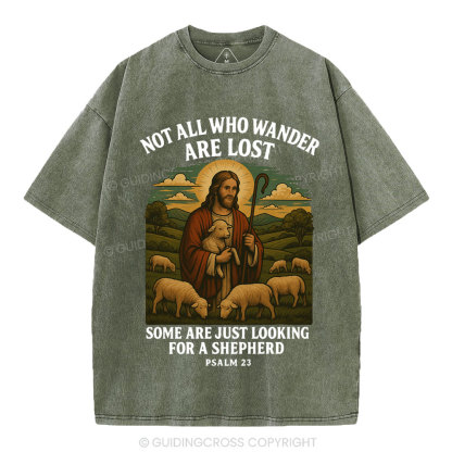 Not All Who Wander Are Lost Christian Washed T-Shirt