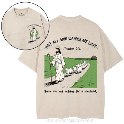 Not All Who Wander Are Lost Christian Washed T-Shirt