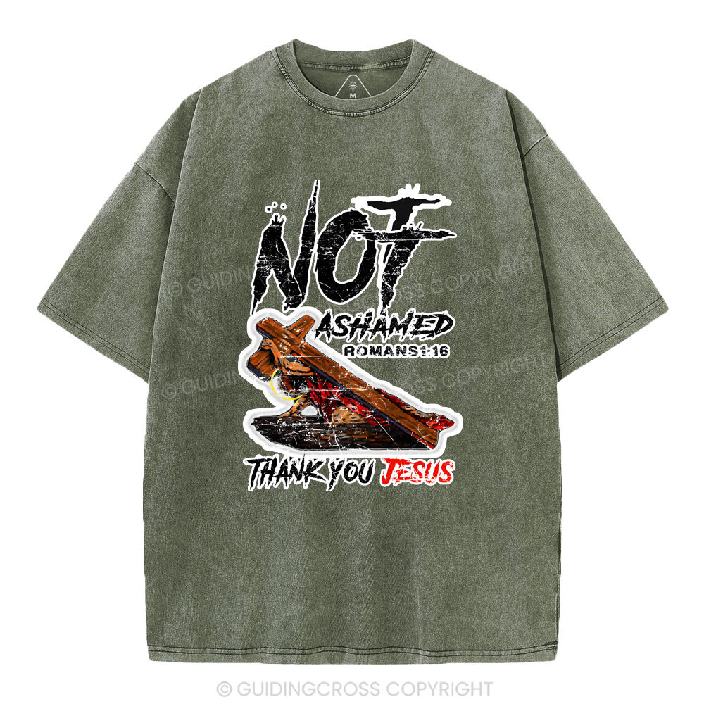 Not Ashamed Christian Washed  T-Shirt