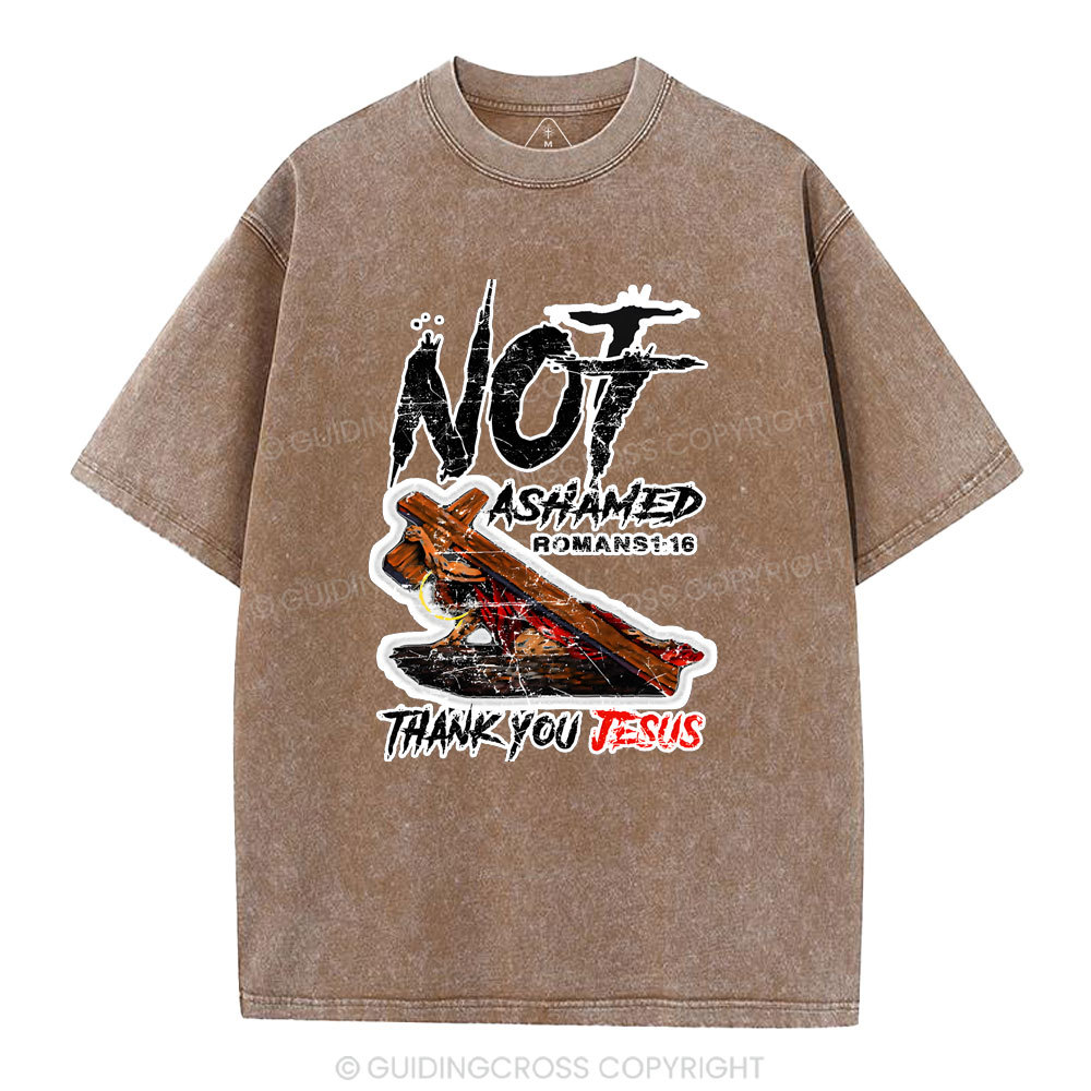 Not Ashamed Christian Washed  T-Shirt