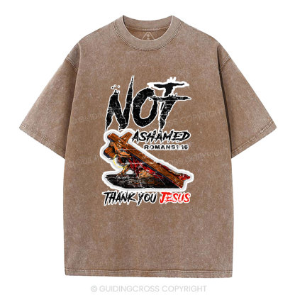 Not Ashamed Christian Washed  T-Shirt