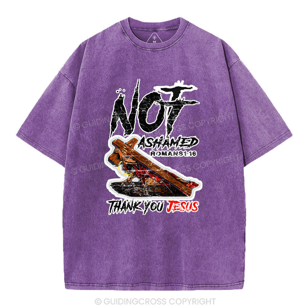 Not Ashamed Christian Washed  T-Shirt
