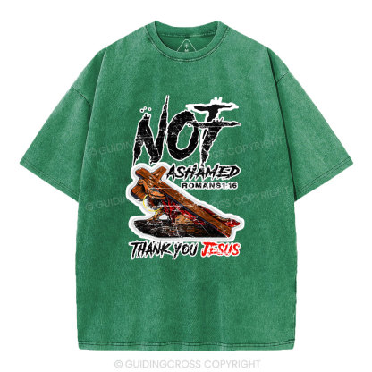 Not Ashamed Christian Washed  T-Shirt
