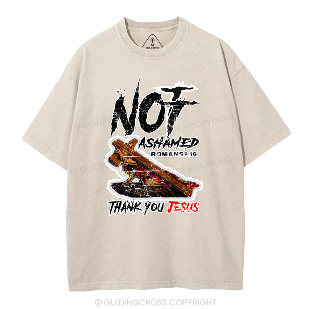 Not Ashamed Christian Washed  T-Shirt