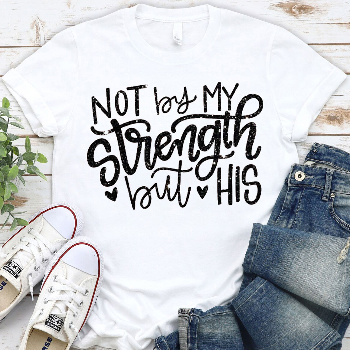 Not By My Strength But His Christian T-Shirt