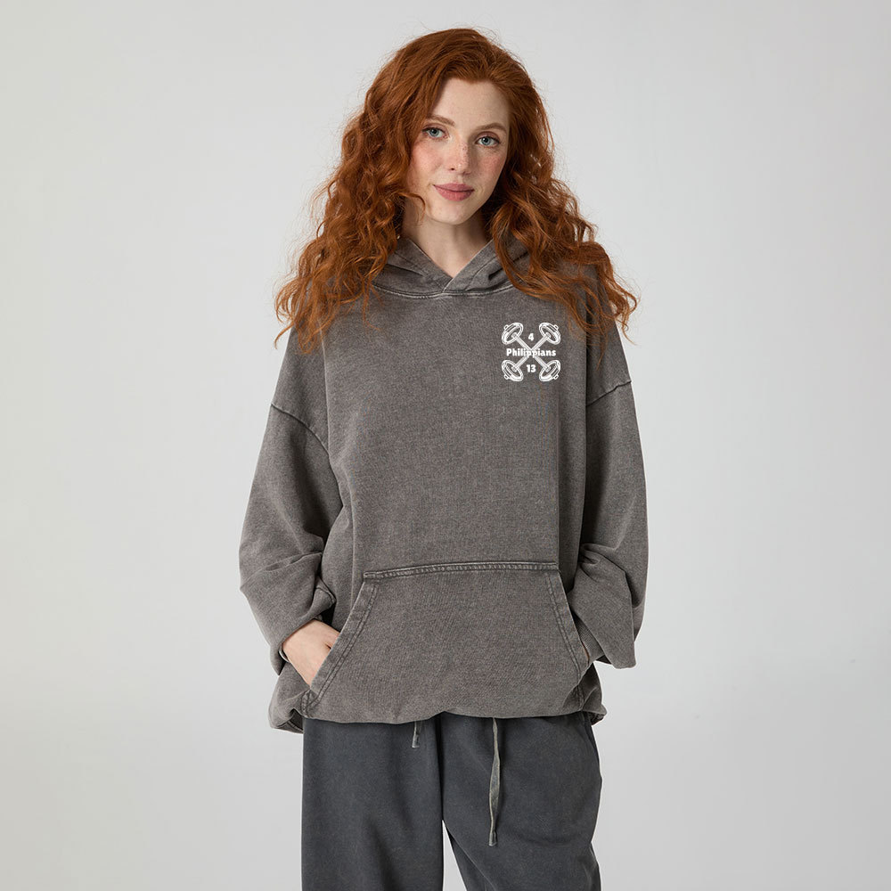 Not By My Strength But His Christian Washed Hoodie