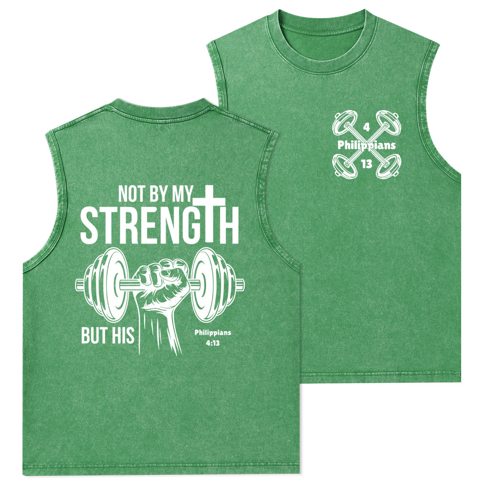 Not By My Strength But His Washed Tank Top