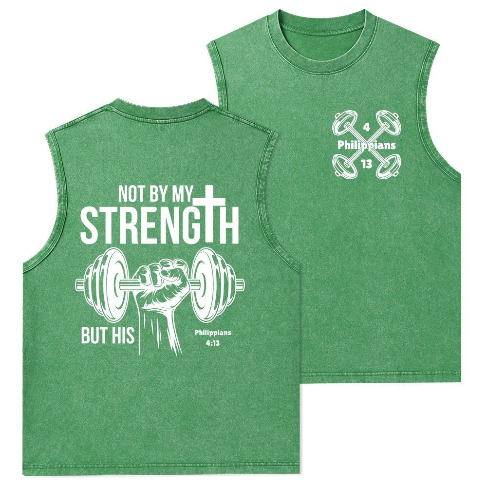 Not By My Strength But His Washed Tank Top