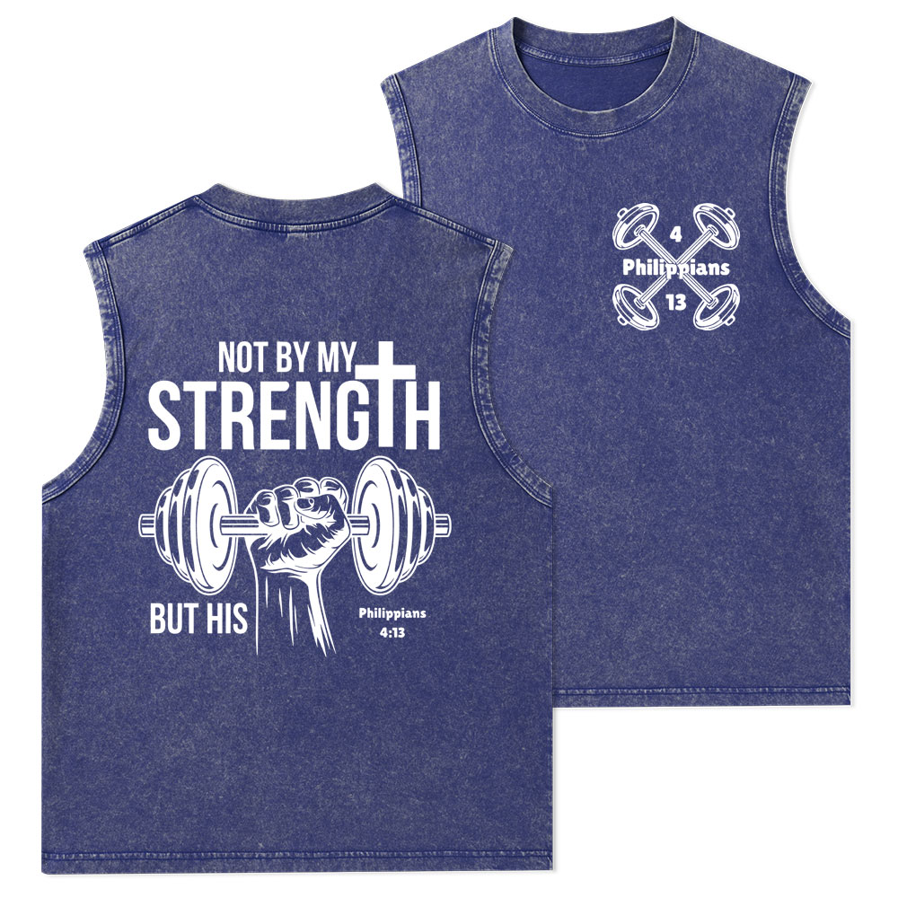 Not By My Strength But His Washed Tank Top