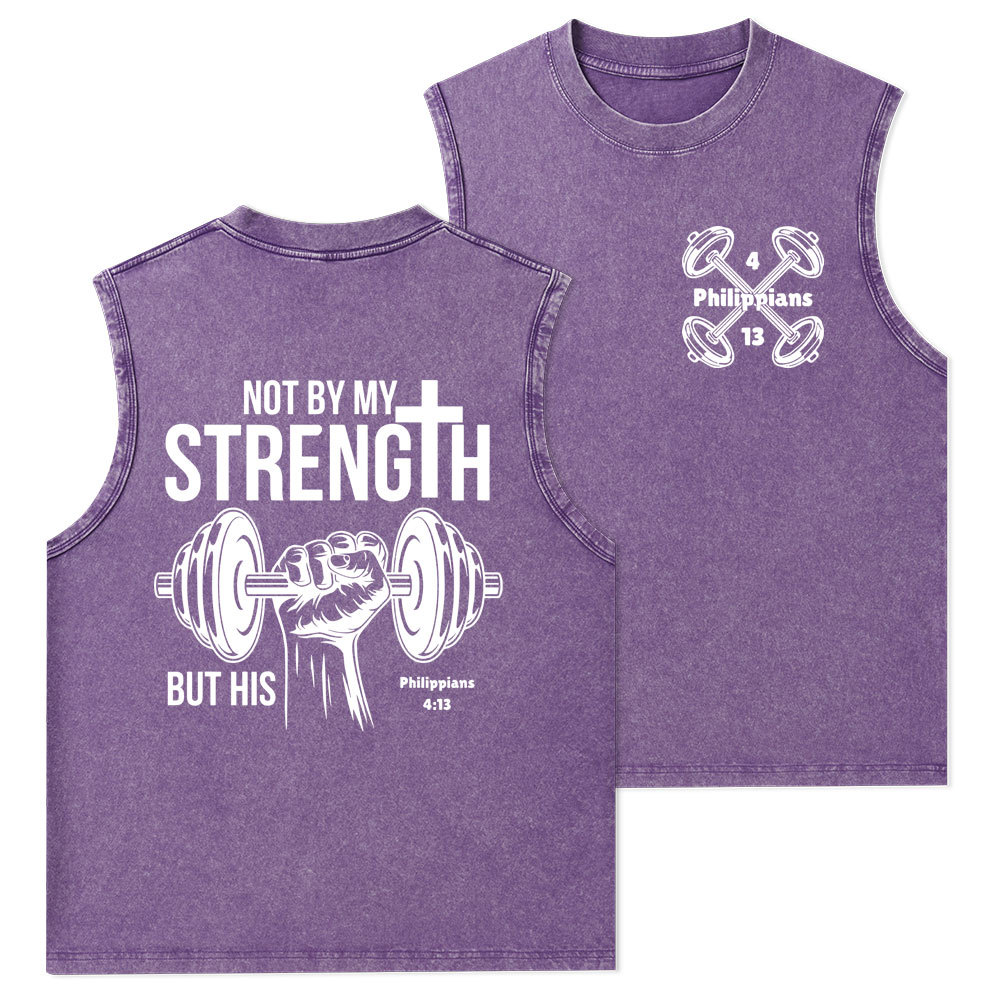 Not By My Strength But His Washed Tank Top
