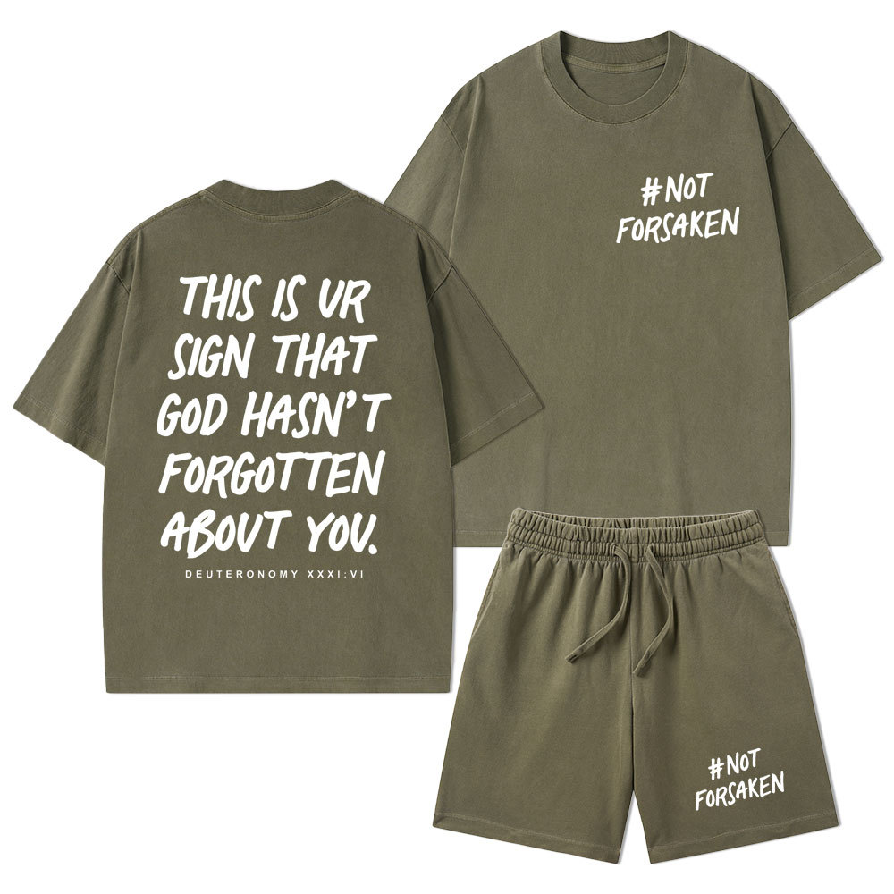 Not Forsaken Christian Washed T-Shirt & Shorts