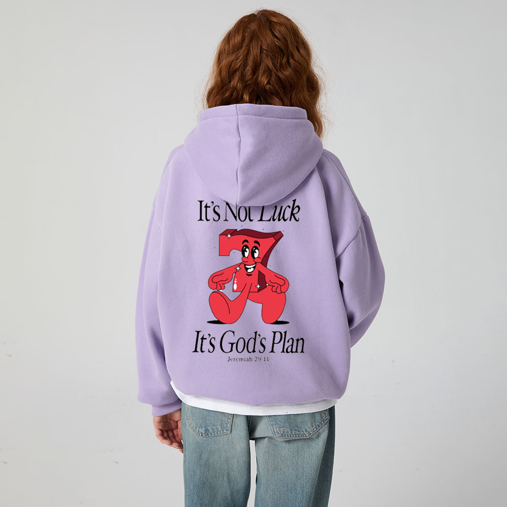 Not Luck God's Plan Christian Premium Matching Fleece Hoodie Set