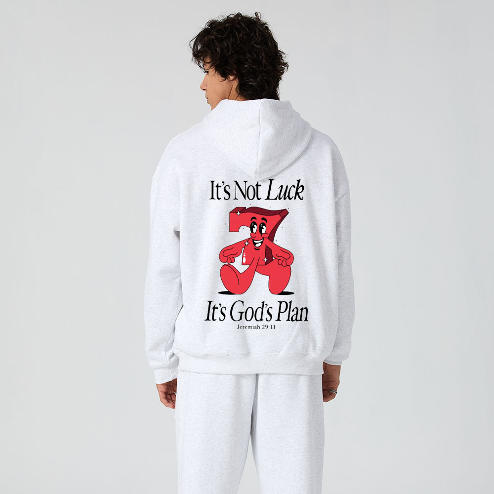 Not Luck God's Plan Christian Premium Matching Fleece Hoodie Set