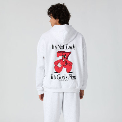 Not Luck God's Plan Christian Premium Matching Fleece Hoodie Set