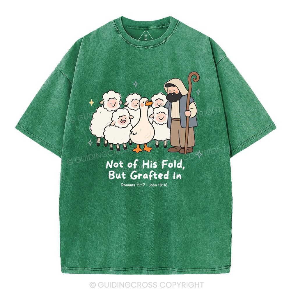 Not Of His Flod But Grafted In Christian Washed T-Shirt