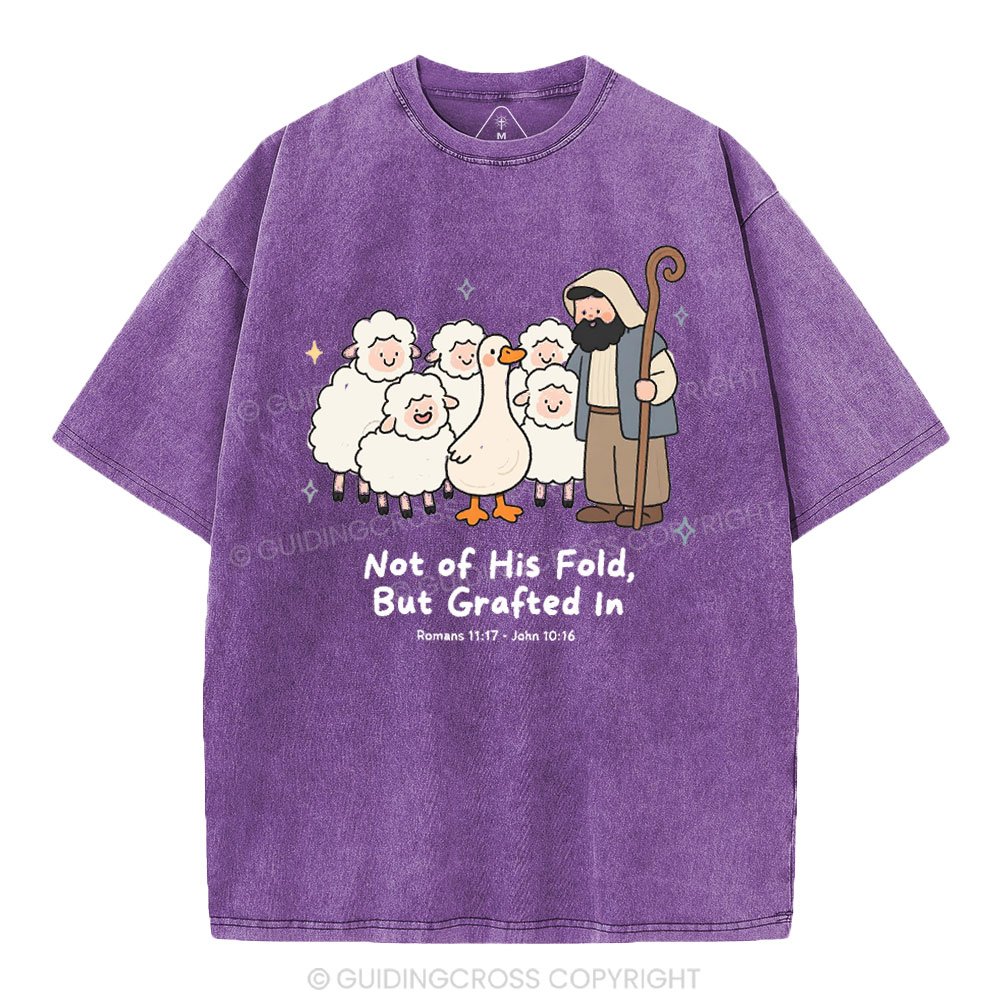 Not Of His Flod But Grafted In Christian Washed T-Shirt