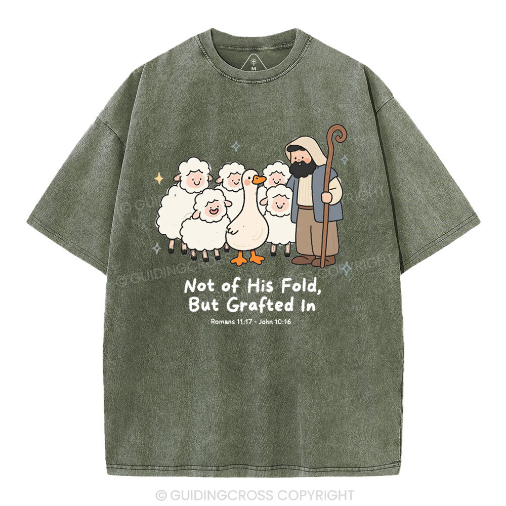 Not Of His Flod But Grafted In Christian Washed T-Shirt