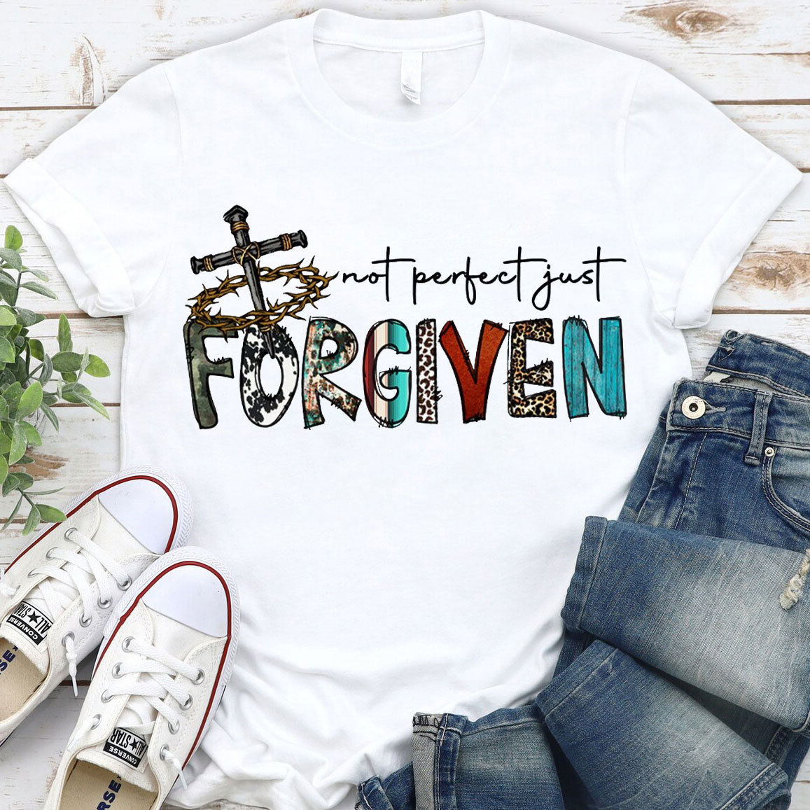 Not Perfect Just Forever Christian T-Shirt