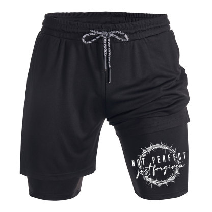 Not Perfect Just Forgiven Christian Performance Shorts