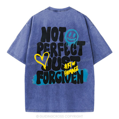 Not Perfect Just Forgiven Christian Washed T-Shirt