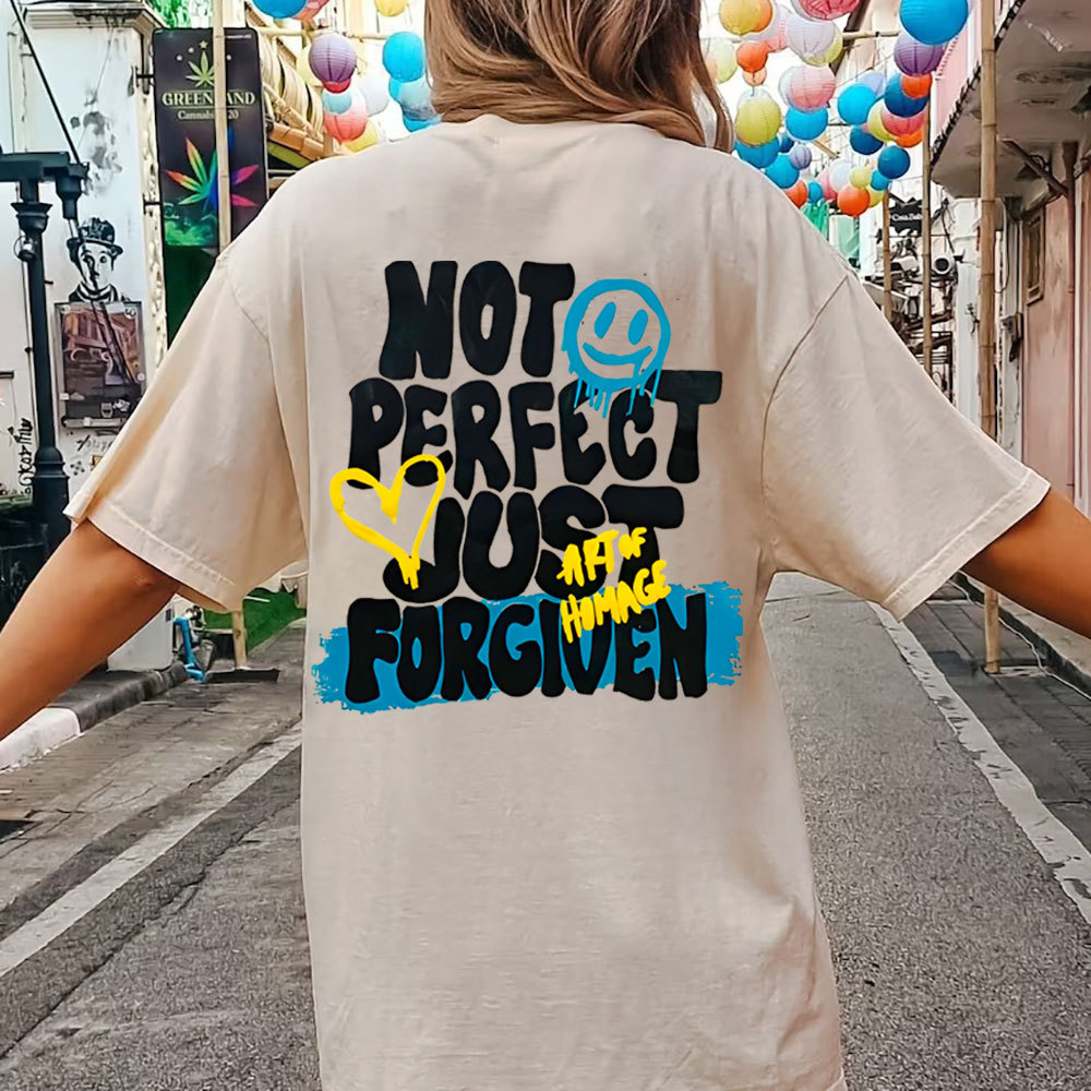 Not Perfect Just Forgiven Christian Washed T-Shirt