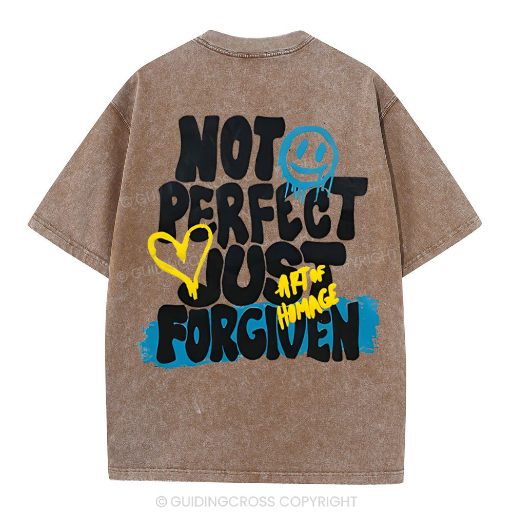 Not Perfect Just Forgiven Christian Washed T-Shirt