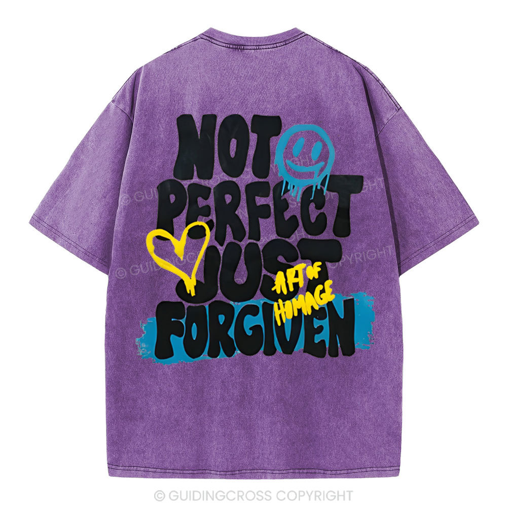 Not Perfect Just Forgiven Christian Washed T-Shirt