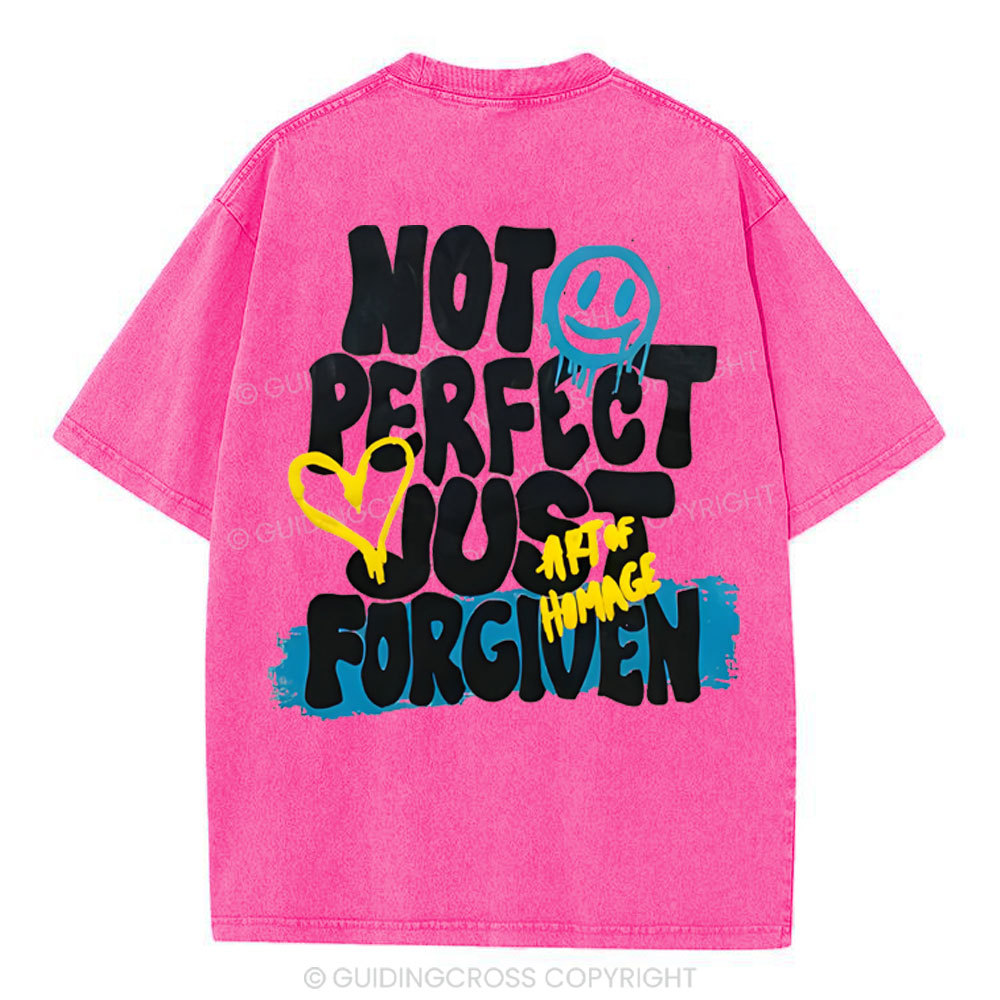 Not Perfect Just Forgiven Christian Washed T-Shirt