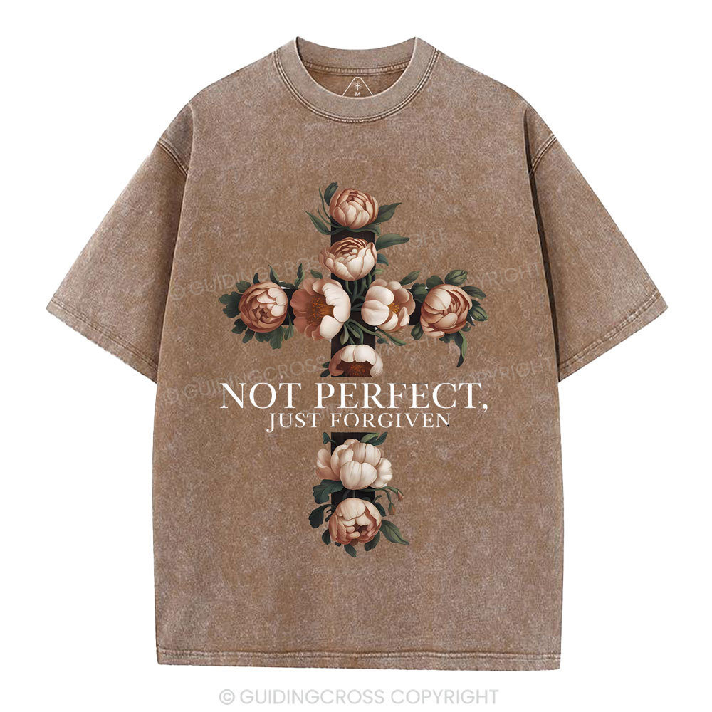 Not Perfrect Just Forgiven Christian Washed T-Shirt