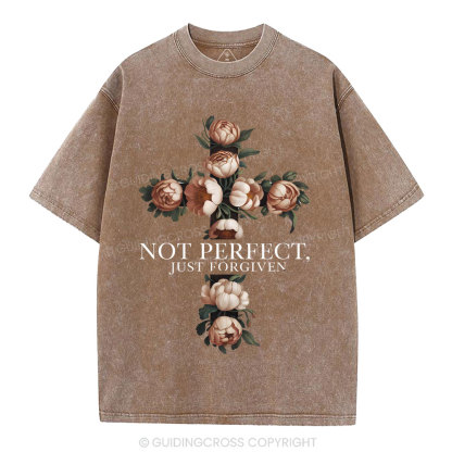 Not Perfrect Just Forgiven Christian Washed T-Shirt