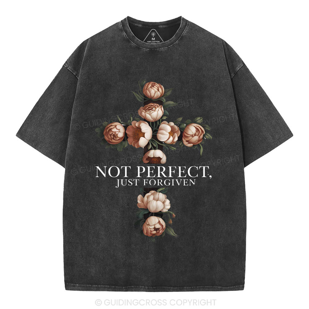 Not Perfrect Just Forgiven Christian Washed T-Shirt
