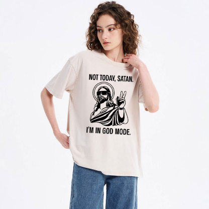 Not Today I Am In God Mode Christian Washed T-Shirt