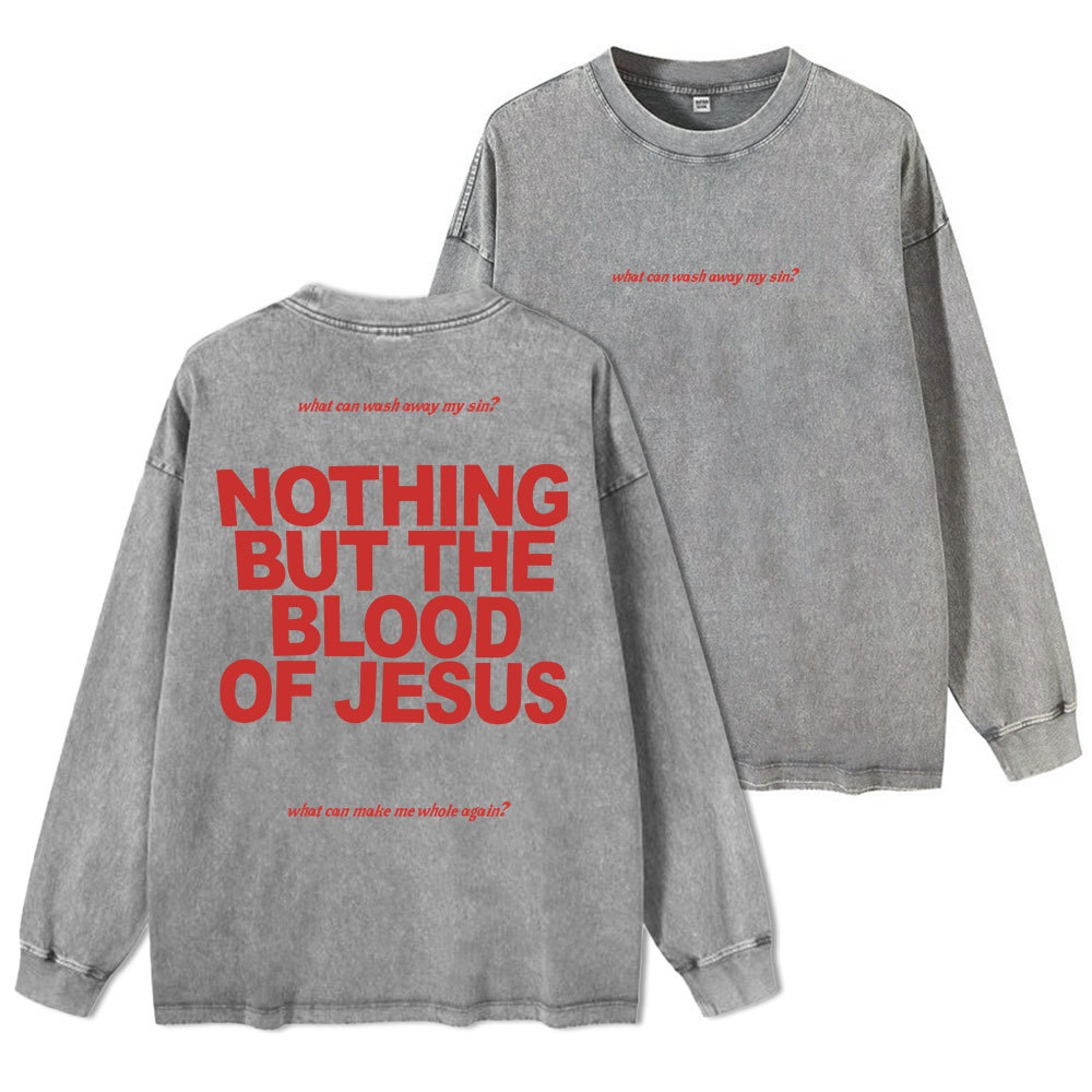 Sample Washed Long Sleeve T-Shirt Sale - GuidingCross