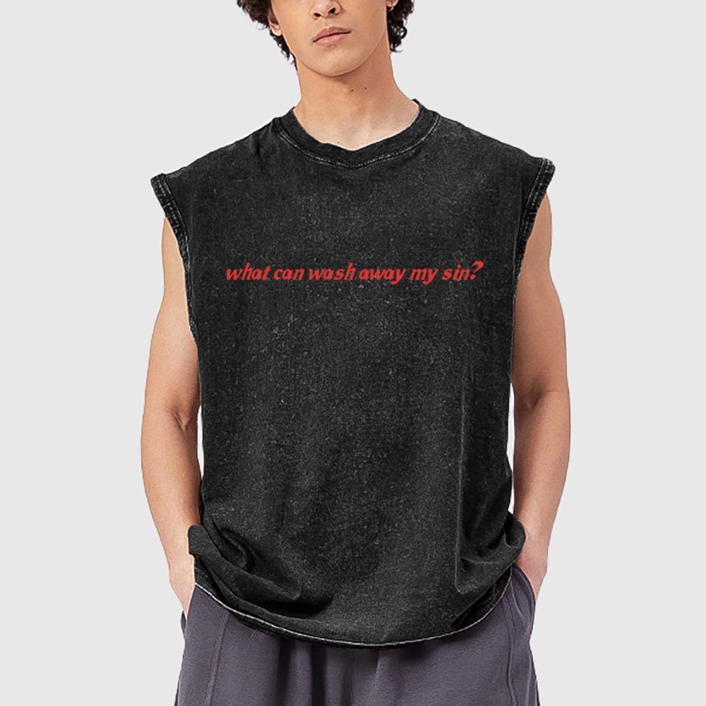 Nothing But The Blood Of Jeuss Christian Washed Tank Top