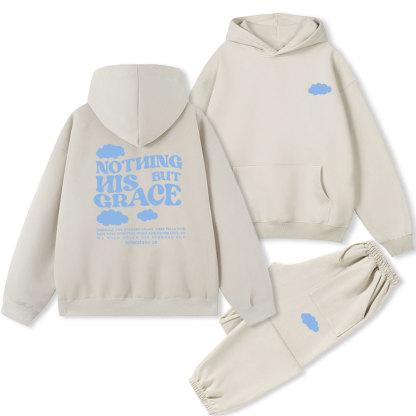 Nothing His But Grace Christian Fleece Hoodie Set