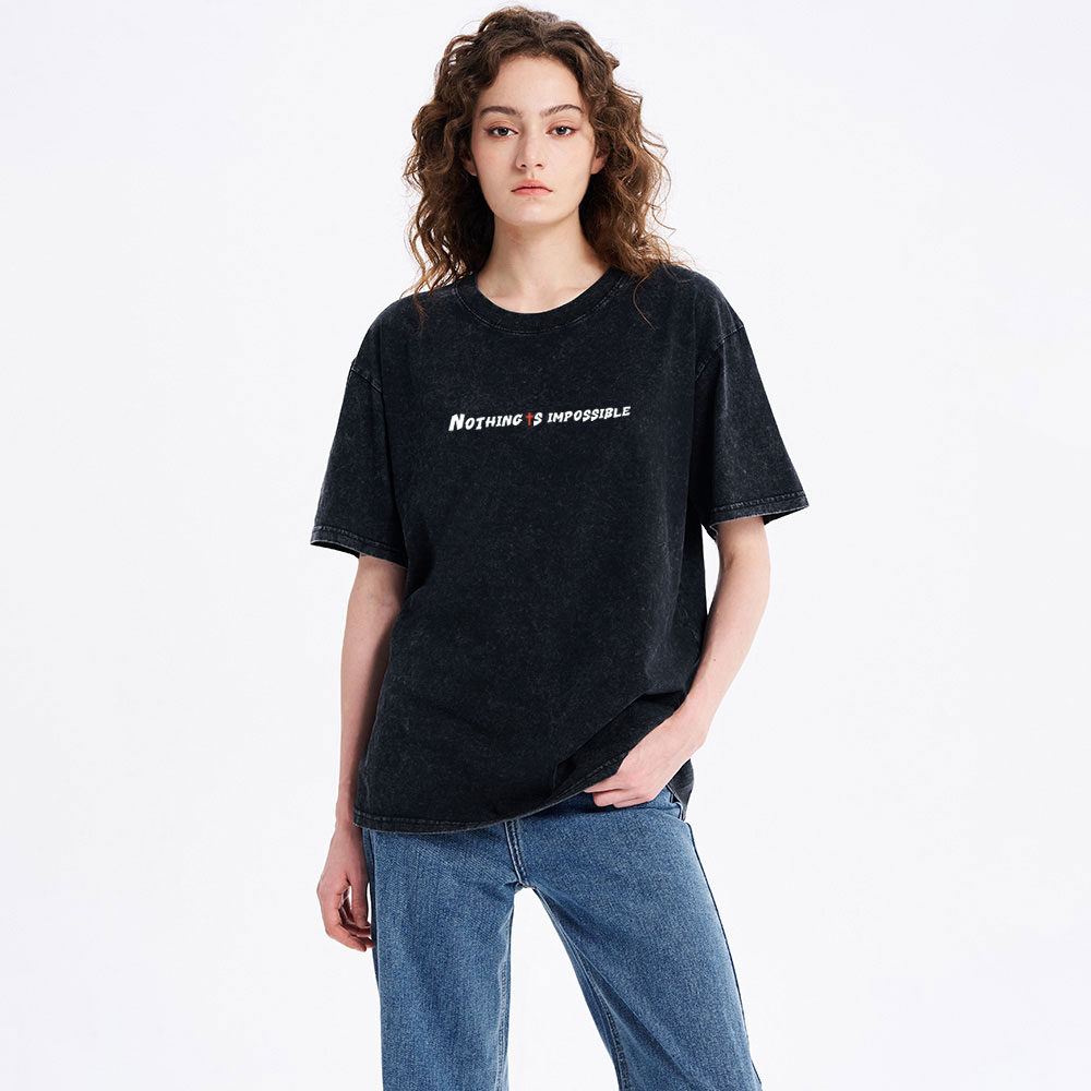 Nothing Is Impossible Christian Washed T-Shirt
